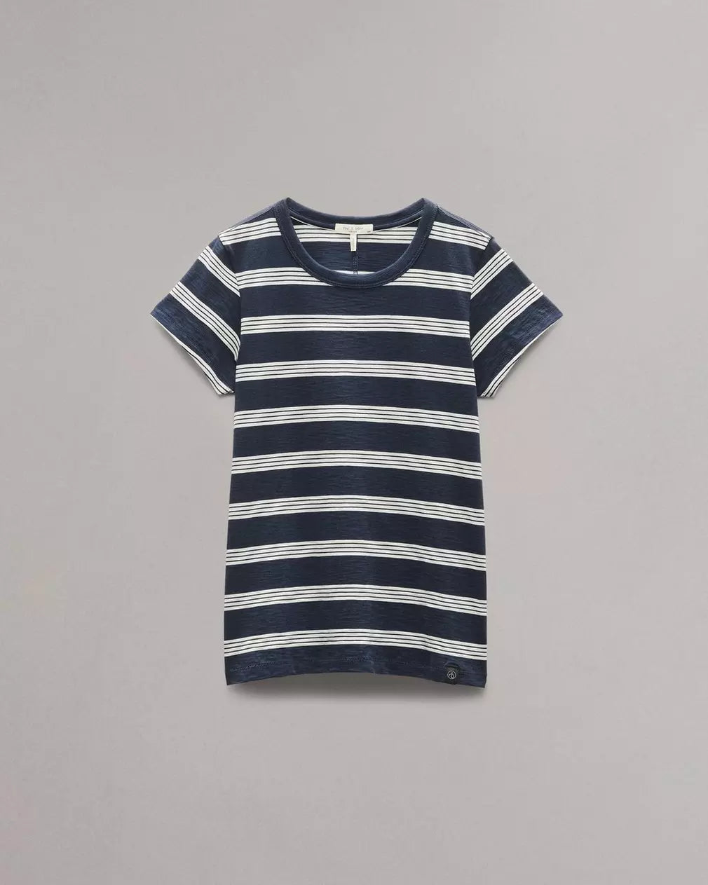 Rag & Bone The Slub Stripe Tee - Salute / Ivory