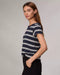 Rag & Bone The Slub Stripe Tee - Salute / Ivory