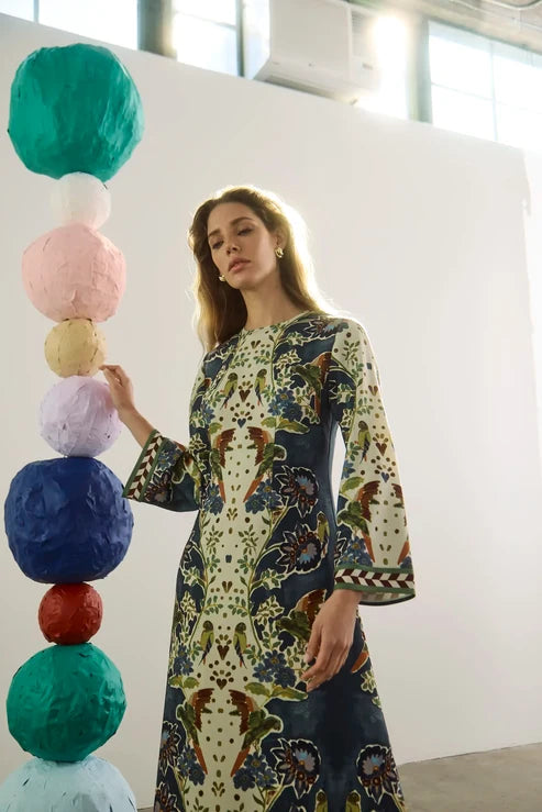 Hunter Bell Townes Dress  - Birds of a Feather Navy