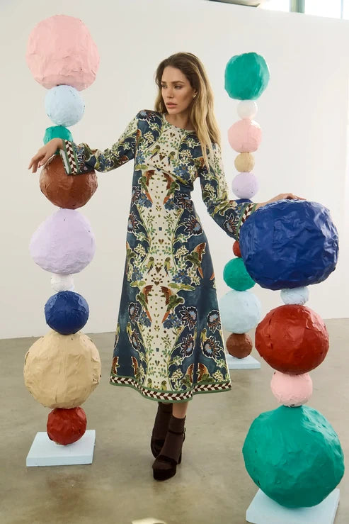 Hunter Bell Townes Dress  - Birds of a Feather Navy