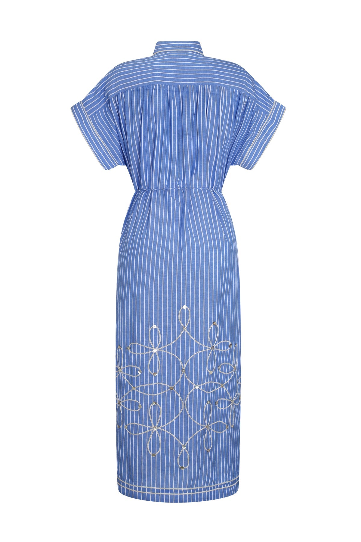 Carolina K, Valerie Kaftan Dress, Blue Stripes - Monkee's of the L/XL Carolina K, Valerie Kaftan Dress, Blue Stripes - Monkee's of the L/XL