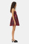 Ganni Red Floral Print Satin Strap Mini Dress