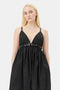 Ganni Black Duchesse Nylon Strap Dress