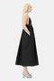 Ganni Black Duchesse Nylon Strap Dress