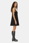 Ganni Black Bonded Crepe Mini Dress