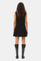 Ganni Black Bonded Crepe Mini Dress