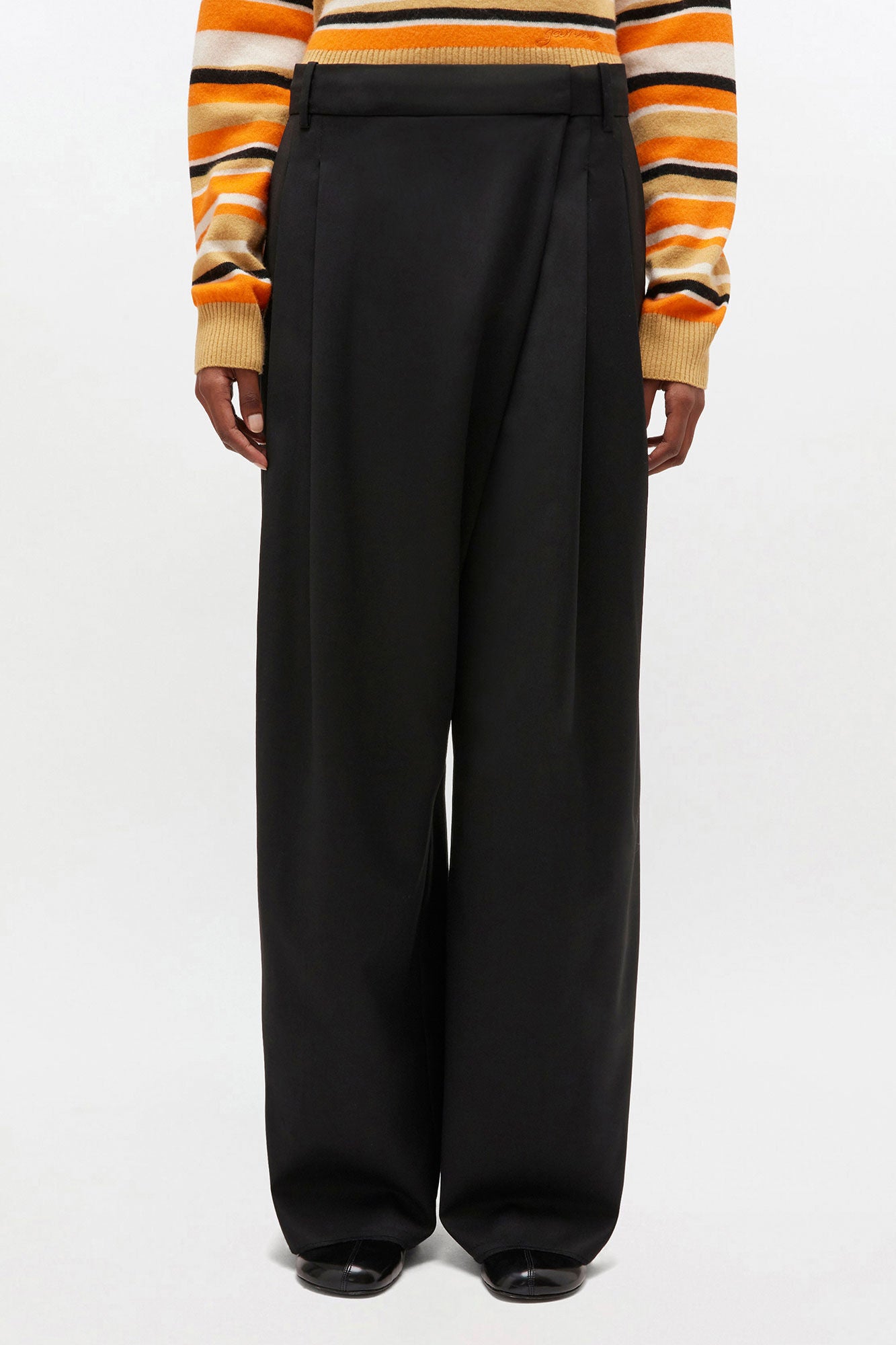 Ganni Cross-Over Pants - Black
