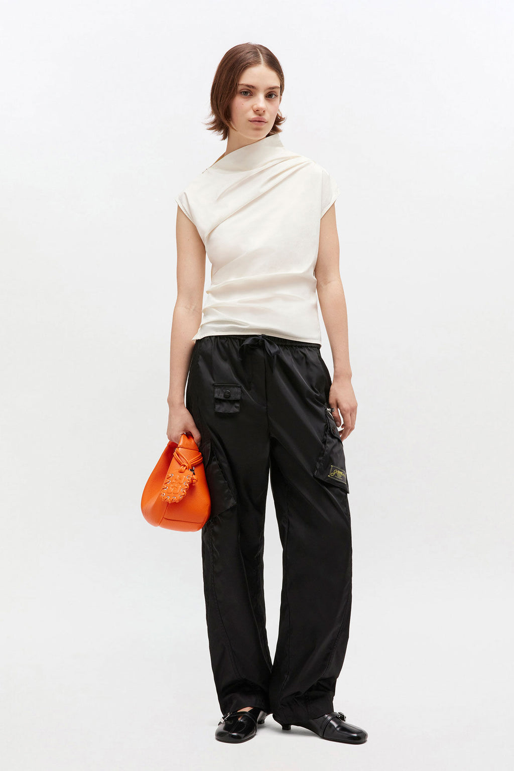 Ganni Ivory Ruched Top - Egret