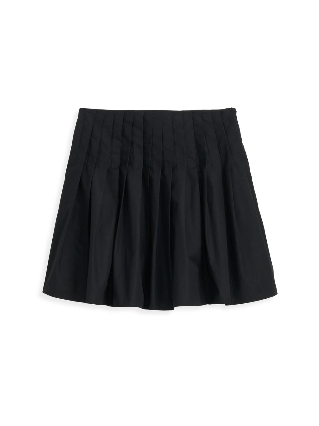 Alex Mill Penelope Stripe Pleated Skirt In Cotton Poplin - Rich Black