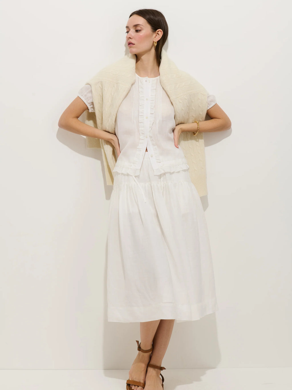 Alex Mill Brittany Skirt In Ramie - Off White