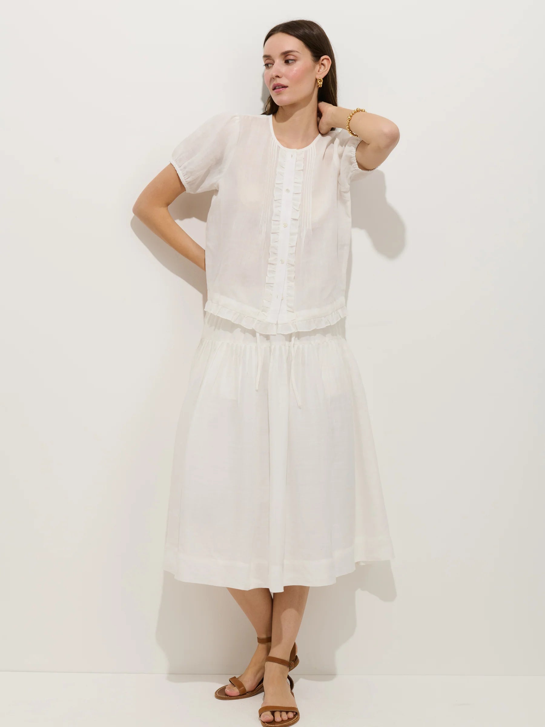 Alex Mill Brittany Skirt In Ramie - Off White