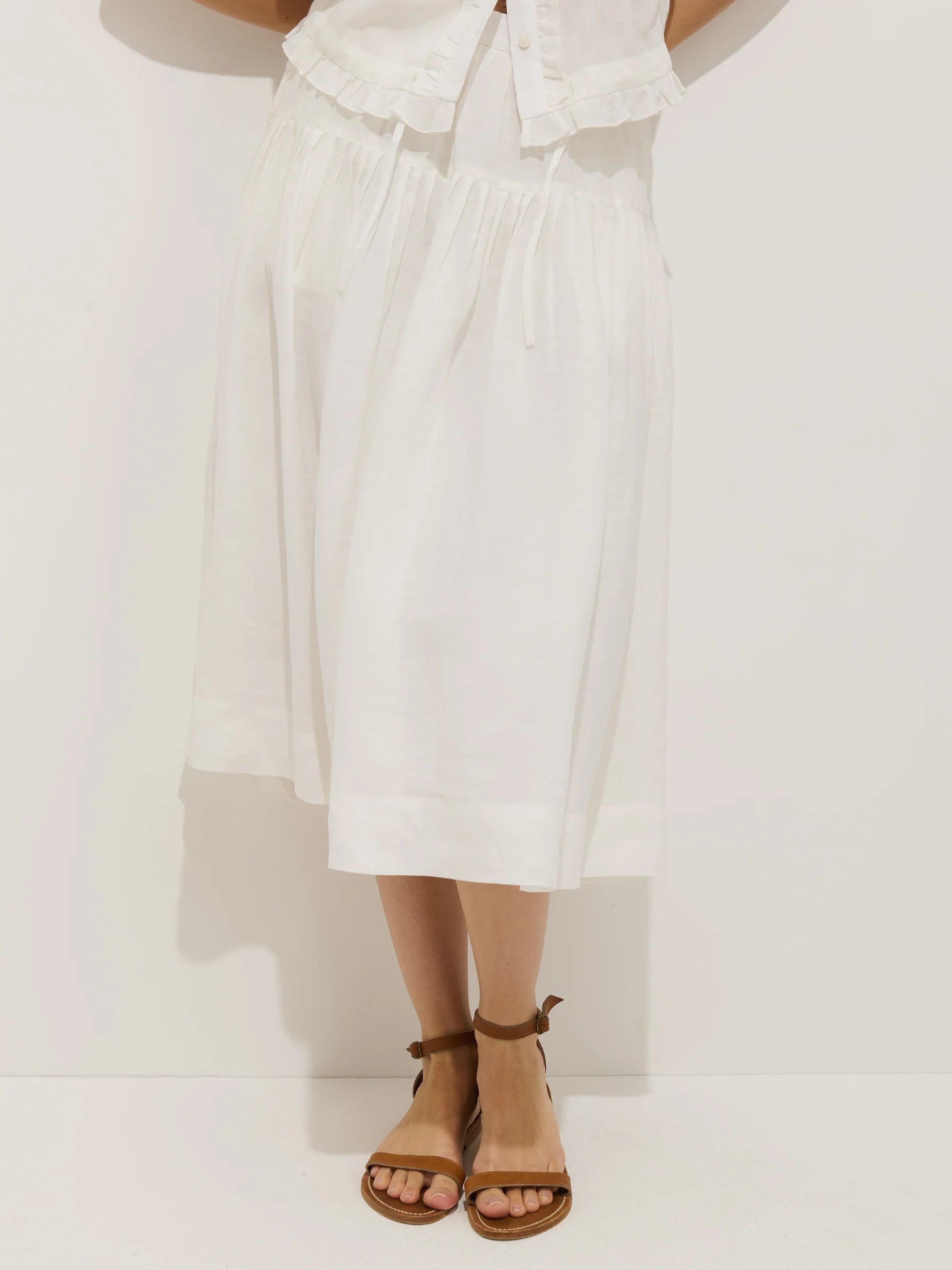 Alex Mill Brittany Skirt In Ramie - Off White