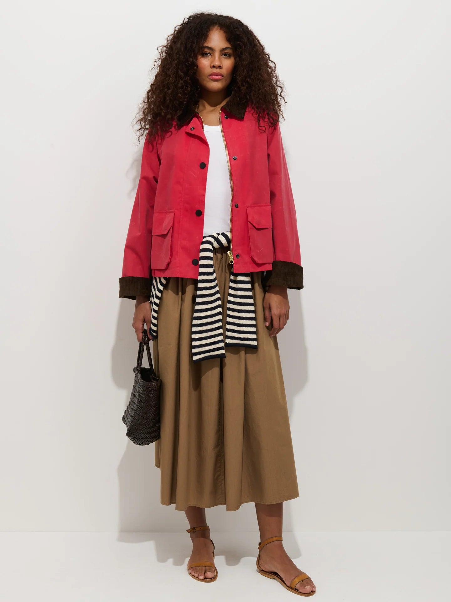 Alex Mill Sarah Skirt In Cotton - Field Khaki