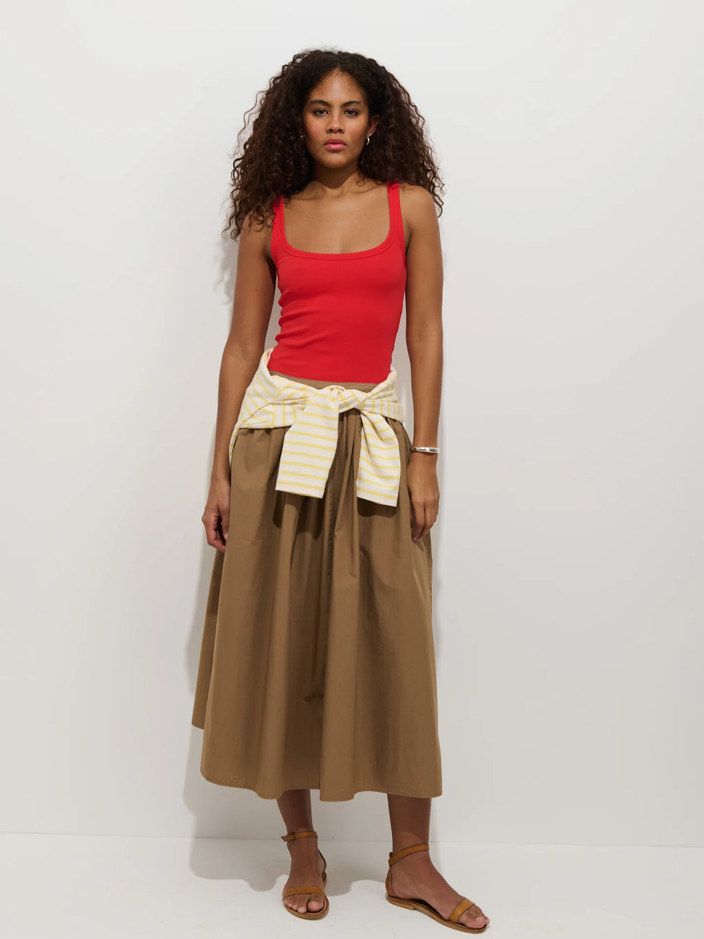 Alex Mill Sarah Skirt In Cotton - Field Khaki