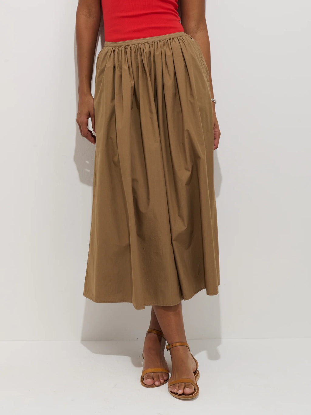 Alex Mill Sarah Skirt In Cotton - Field Khaki