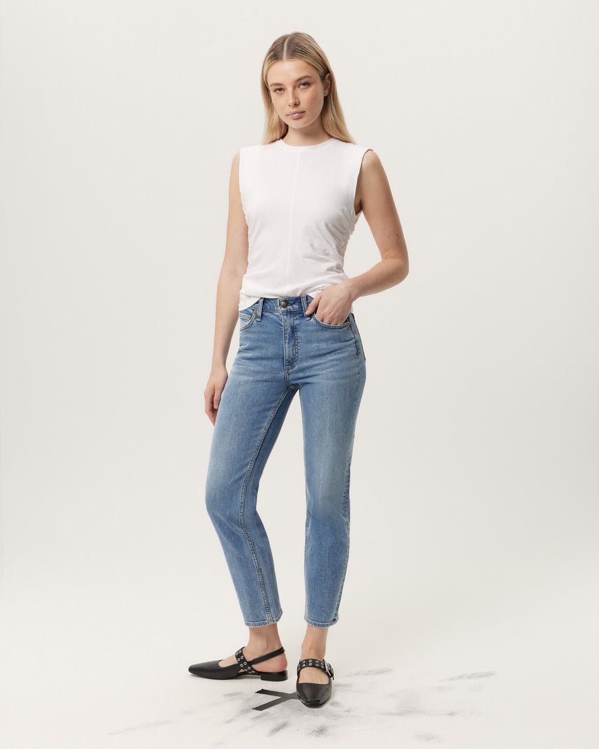 Rag & Bone Harlow Mid-Rise Ankle Straight - Orian