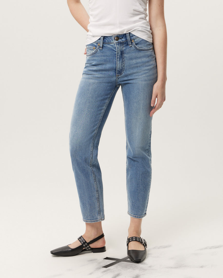 Rag & Bone Harlow Mid-Rise Ankle Straight - Orian