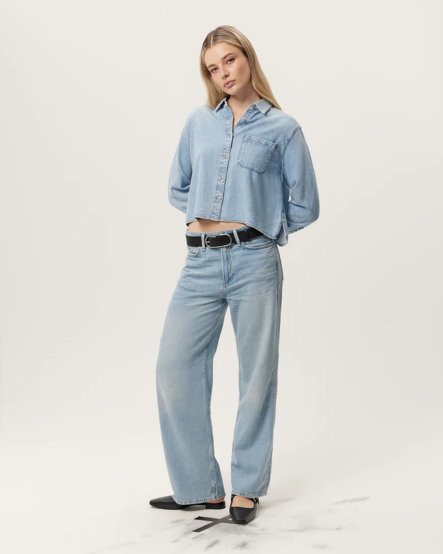 Rag & Bone Logan Mid-Rise Wide Leg Jeans - Greenport