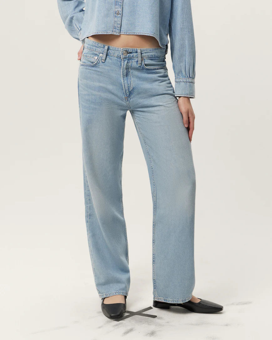 Rag & Bone Logan Mid-Rise Wide Leg Jeans - Greenport