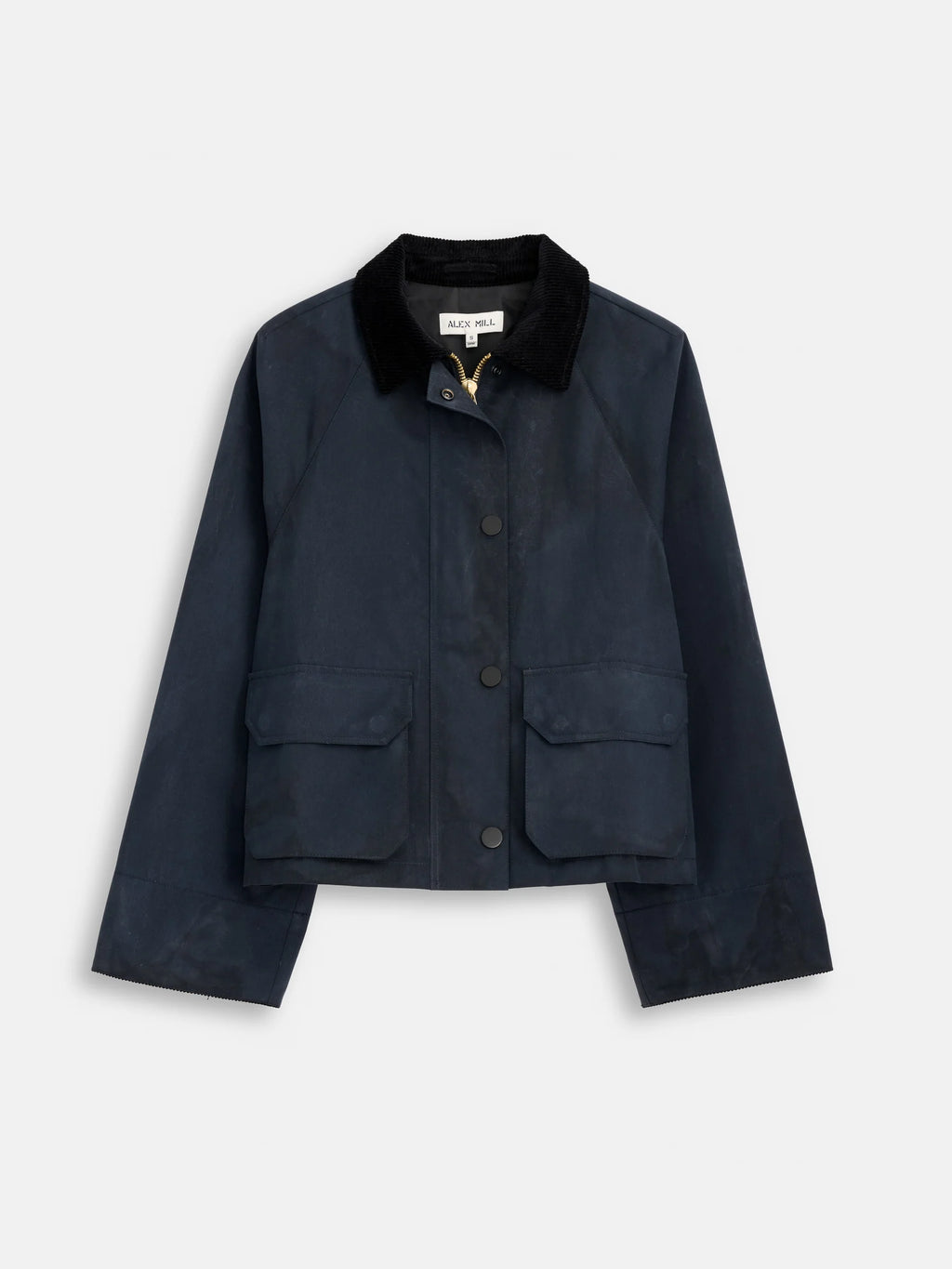 Alex Mill Cropped Chiltern Jacket in Waxed Cotton - Navy