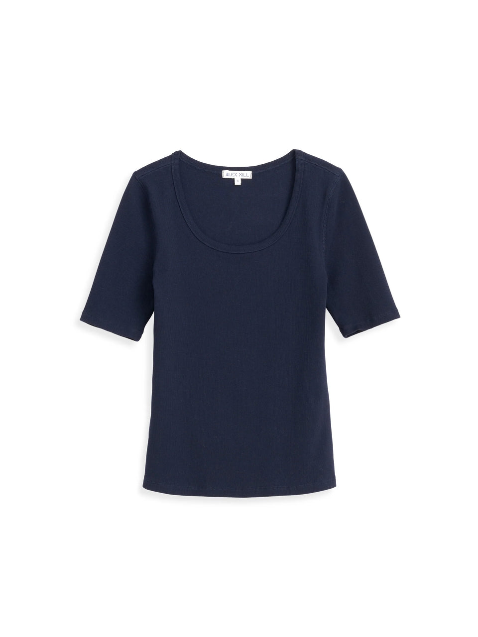 Alex Mill Everyday Ribbed Scoop Neck Tee - Dark Navy