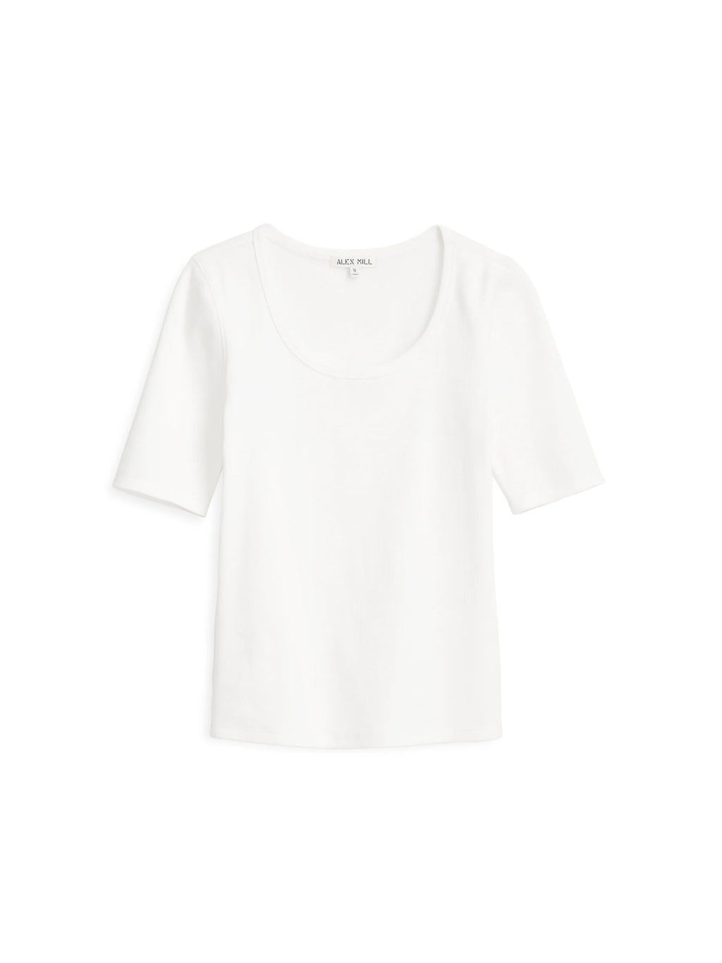 Alex Mill Everyday Ribbed Scoop Neck Tee - Sea Salt