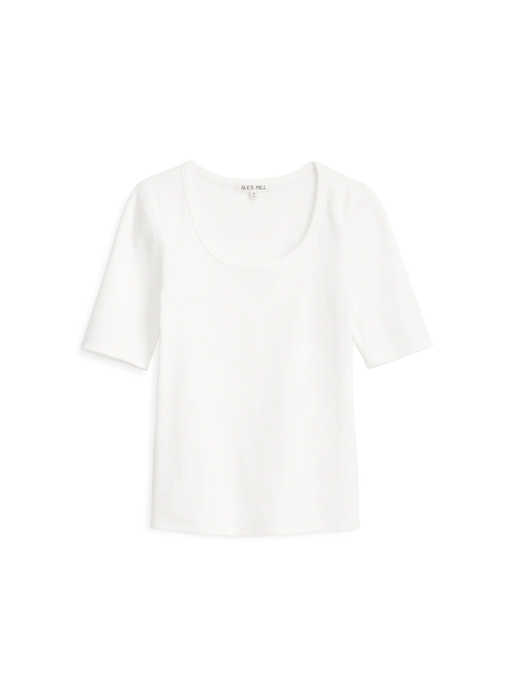 Alex Mill Everyday Ribbed Scoop Neck Tee - Sea Salt