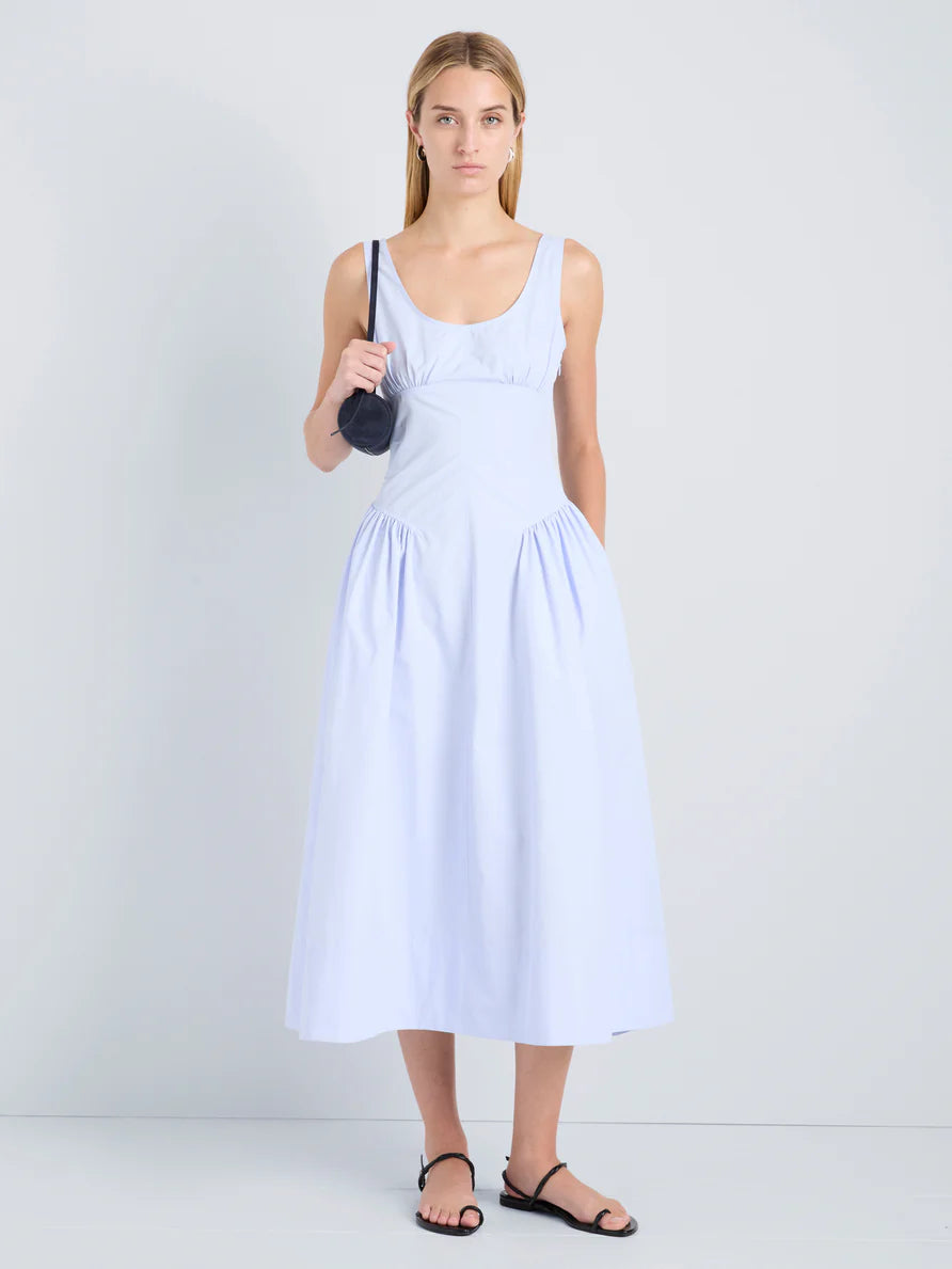 Proenza Schouler White Label Kendall Dress in Tech Cotton - Sky