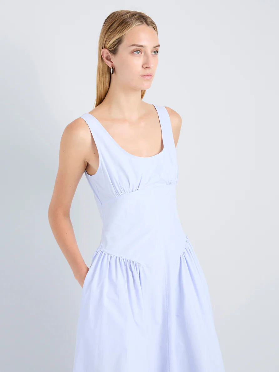 Proenza Schouler White Label Kendall Dress in Tech Cotton - Sky