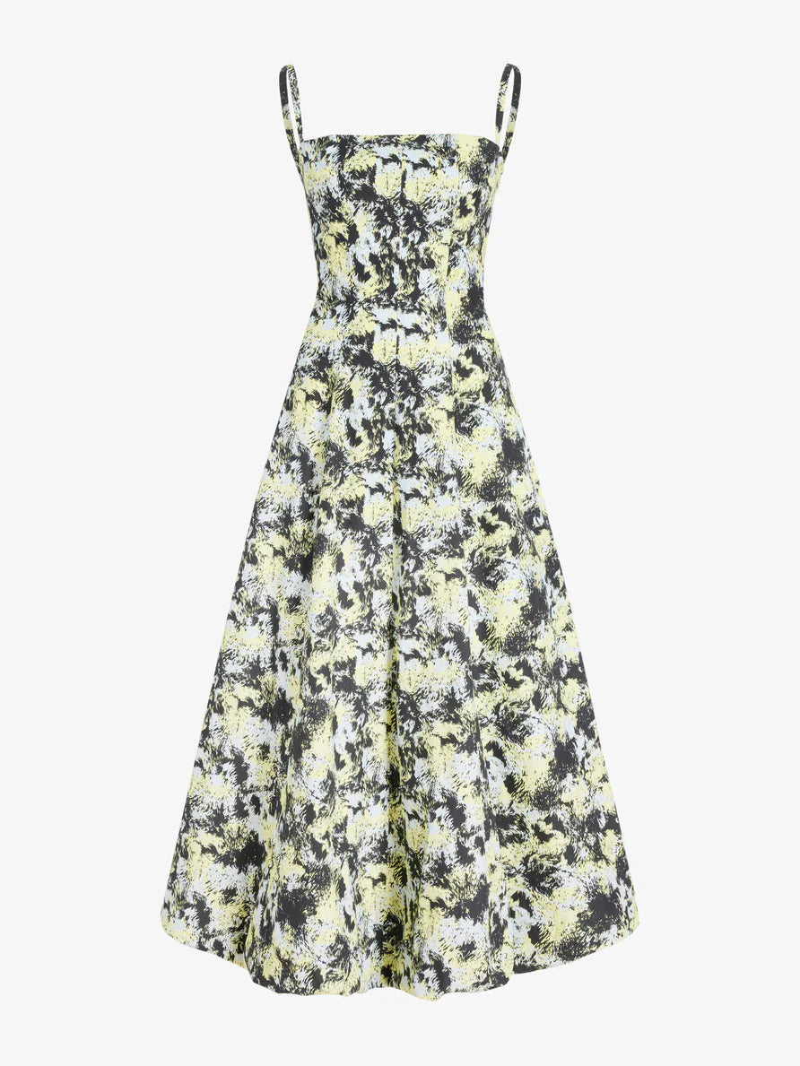 Proenza Schouler White Label Tulah Dress in Printed Cotton - Blue Multi