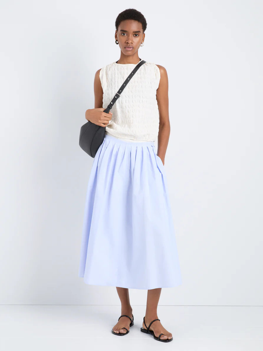 Proenza Schouler White Label Austin Skirt in Tech Cotton - Sky