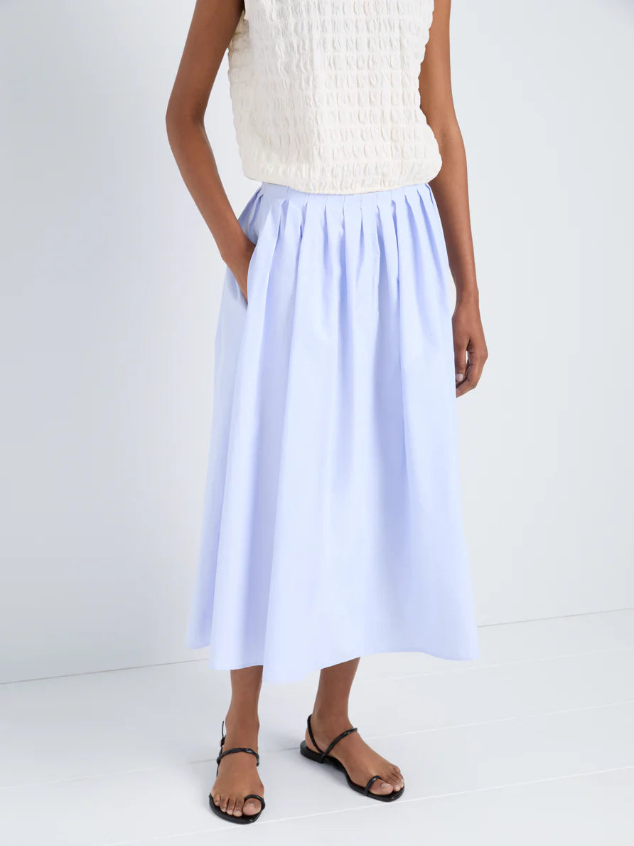 Proenza Schouler White Label Austin Skirt in Tech Cotton - Sky