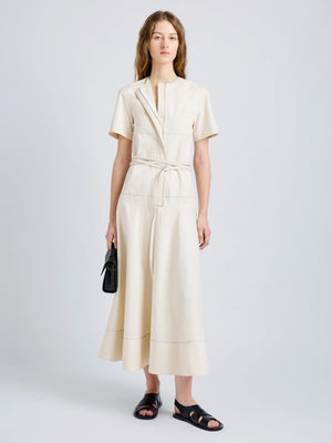Proenza Schhouler Elizabeth Dress in Solid Cotton Linen