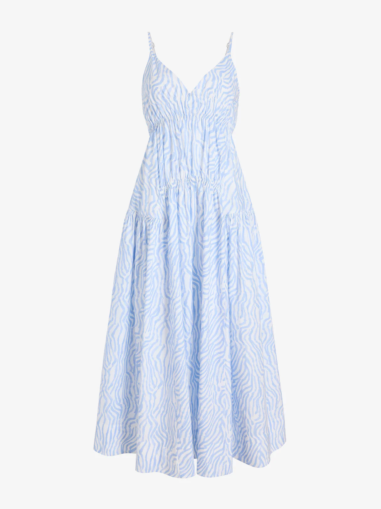 Proenza Schouler White Label Michelyn Dress in Poplin - Cloud/White Multi