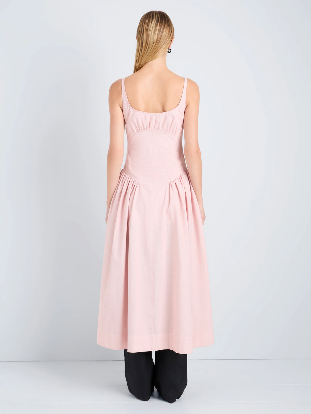 Proenza Schouler White Label Solira Dress in Seersucker - Rust/Off White