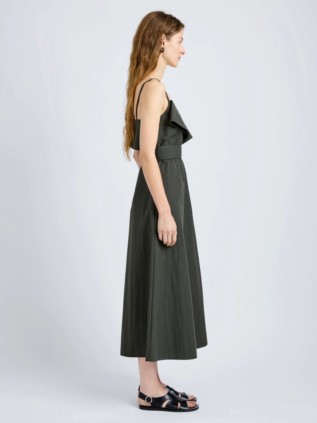 Proenza Schouler Reign Dress in Washed Cotton - Willow