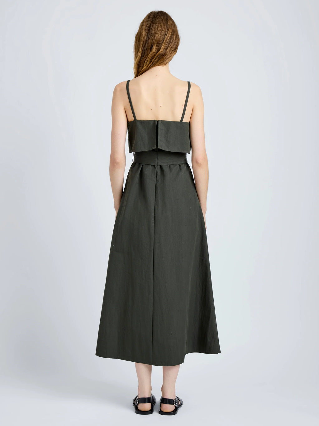 Proenza Schouler Reign Dress in Washed Cotton - Willow