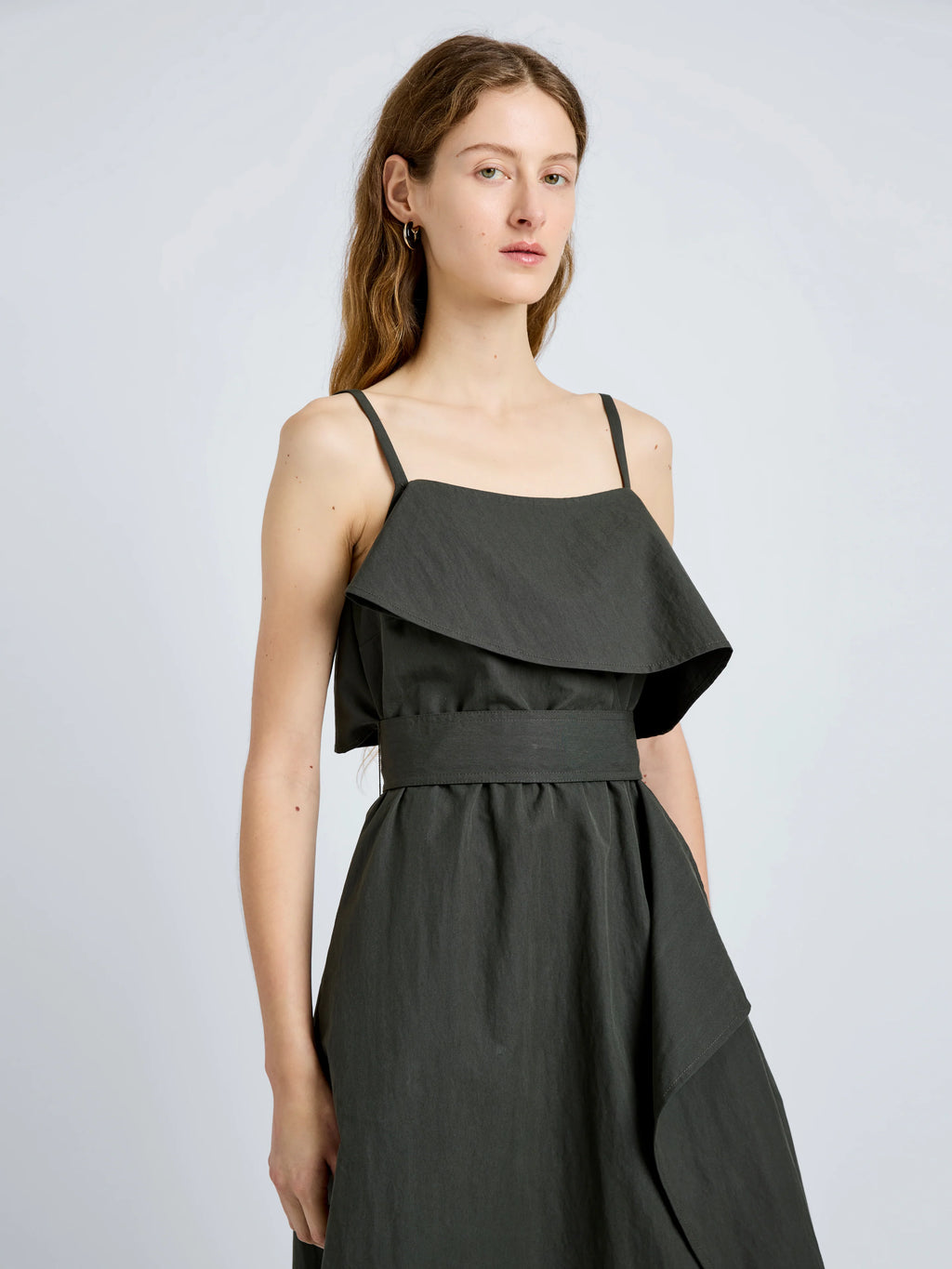 Proenza Schouler Reign Dress in Washed Cotton - Willow