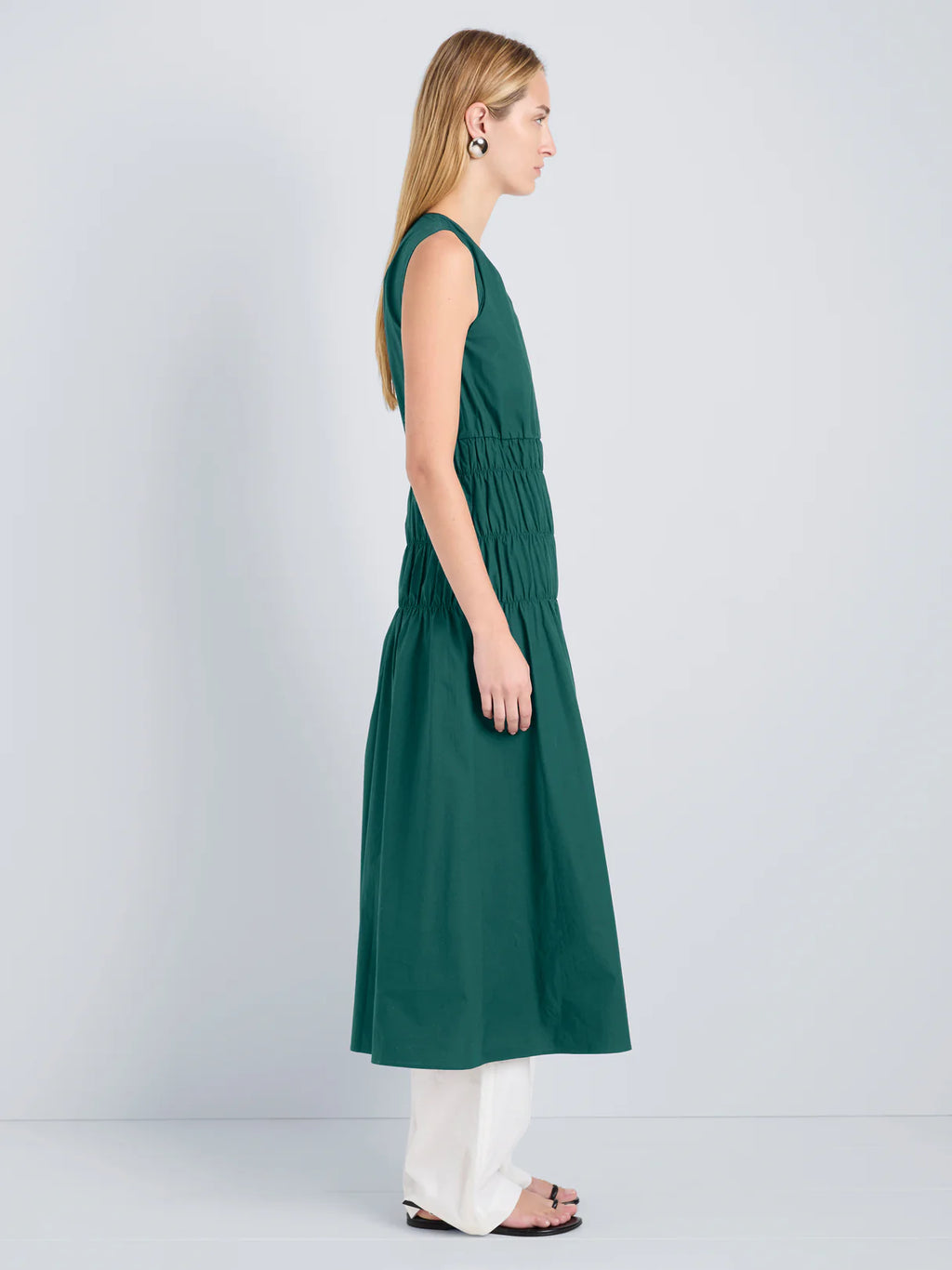 Proenza Schouler White Label Loren Dress in Poplin - Spruce