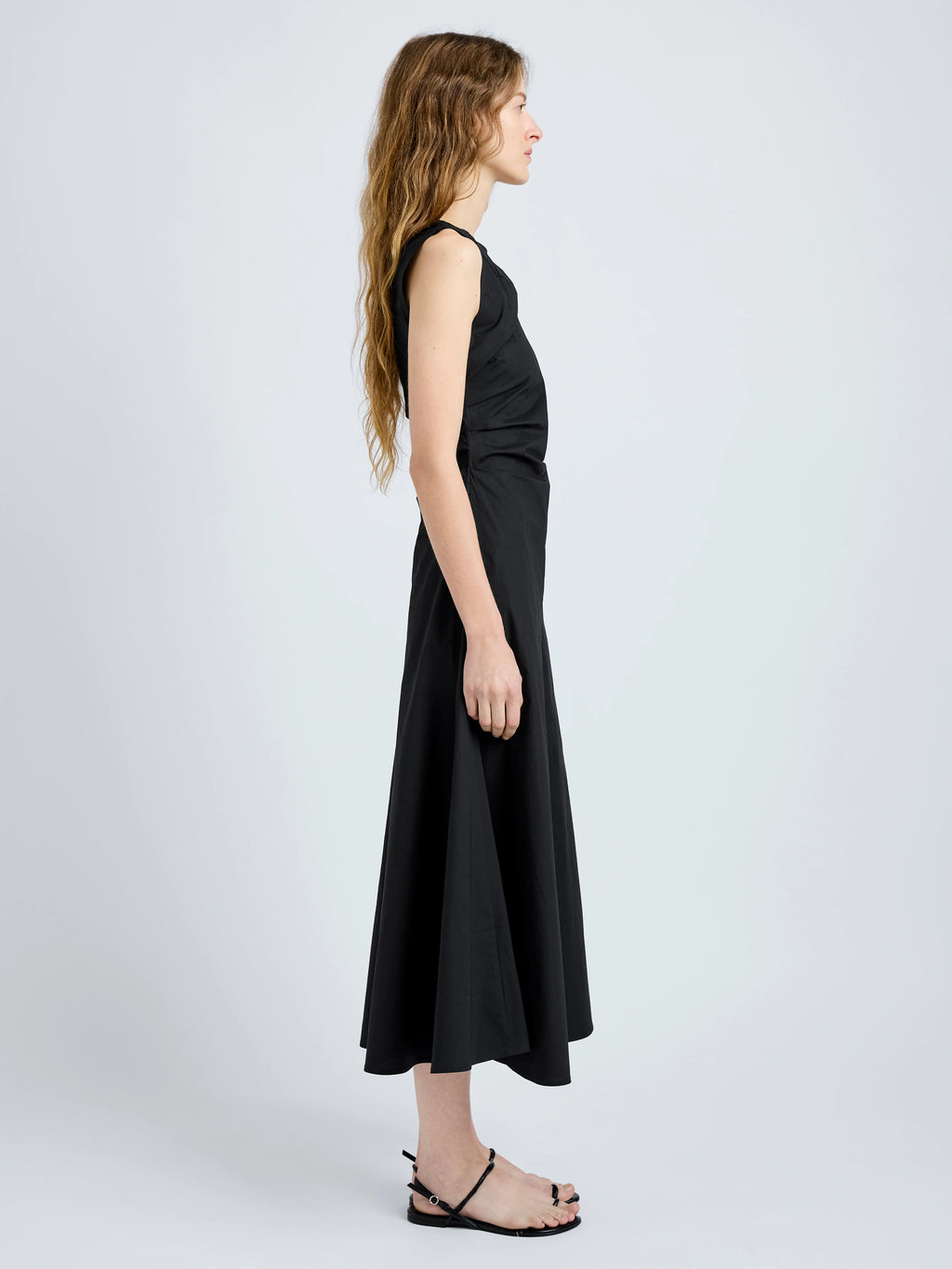 Proenza Schouler White Label Anoushka Dress Poplin - Black