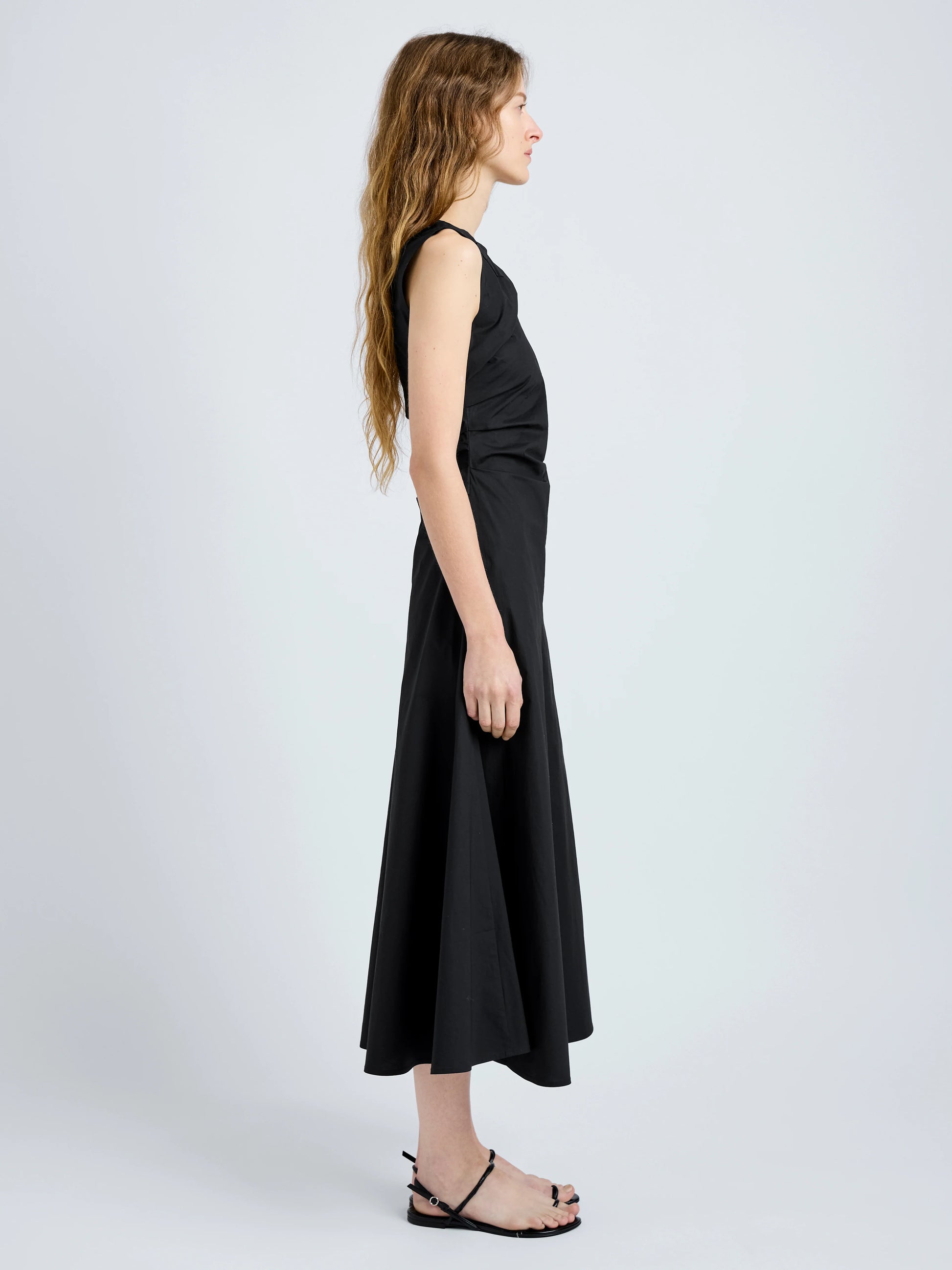 Proenza Schouler White Label Anoushka Dress Poplin - Black
