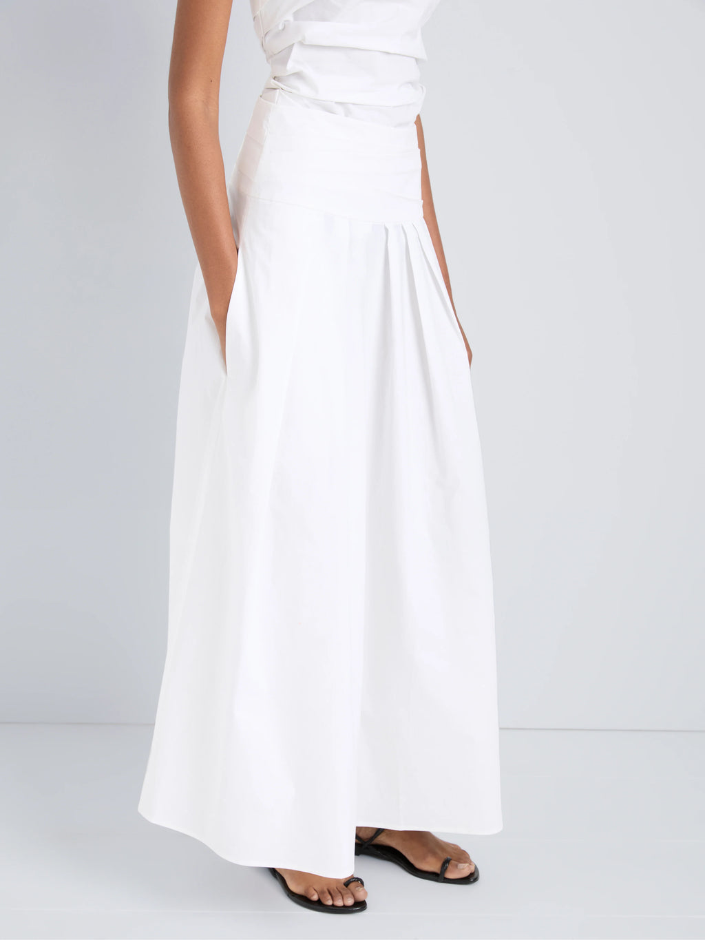 Proenza Schouler White Label Nessa Skirt in Poplin - White