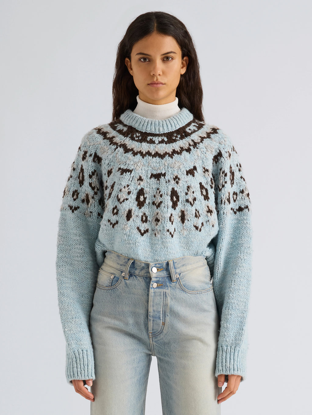 Proenza Schouler Lizzy Sweater in Fairisle - Blue
