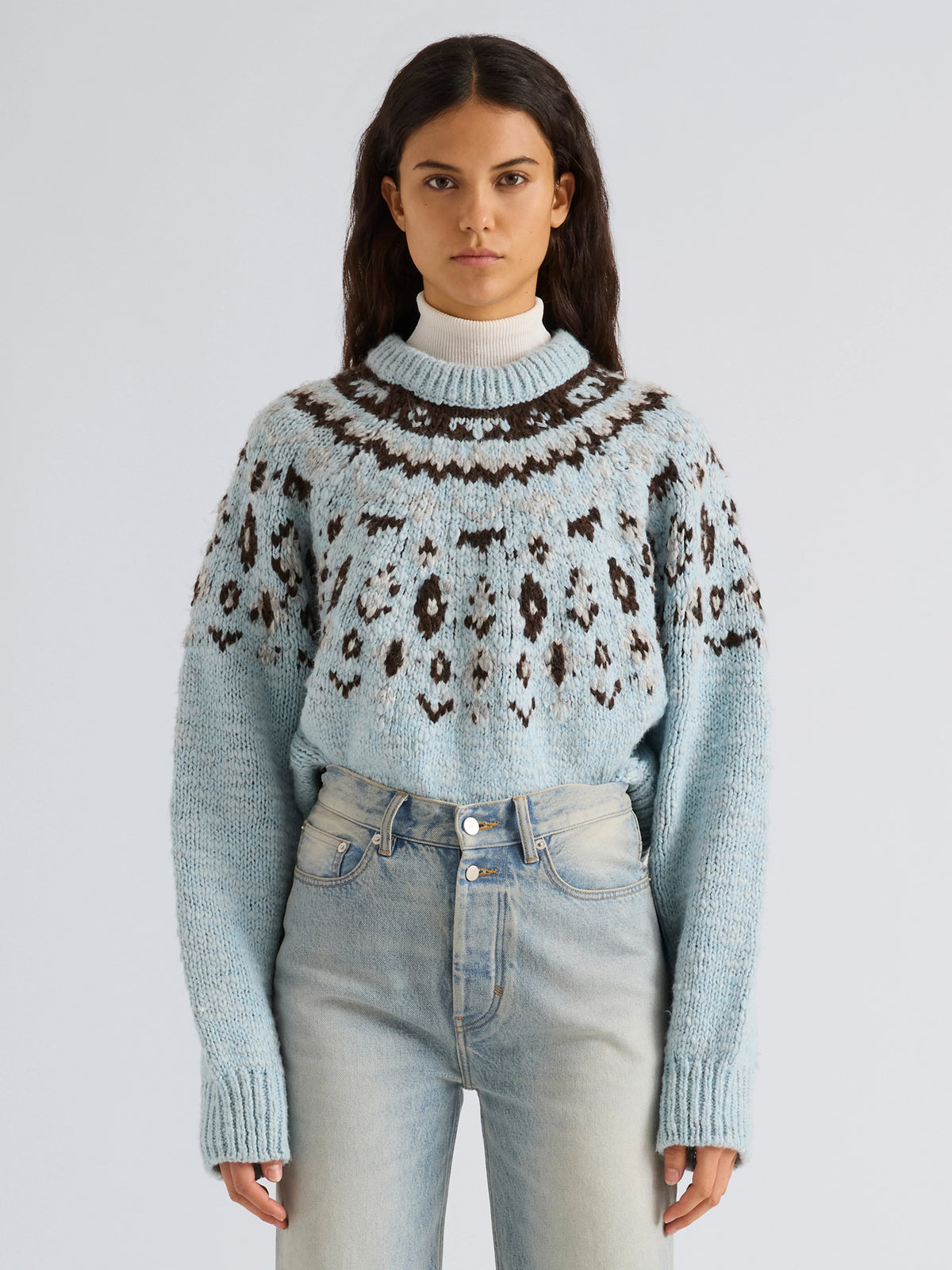 Proenza Schouler Lizzy Sweater in Fairisle - Blue