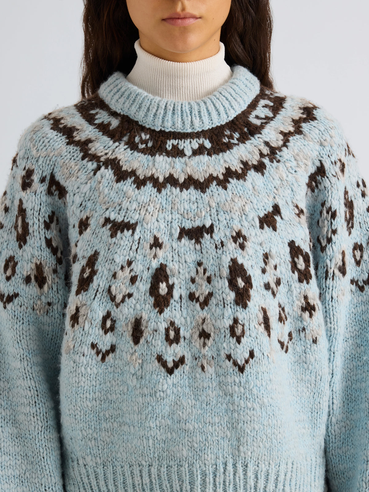 Proenza Schouler Lizzy Sweater in Fairisle - Blue