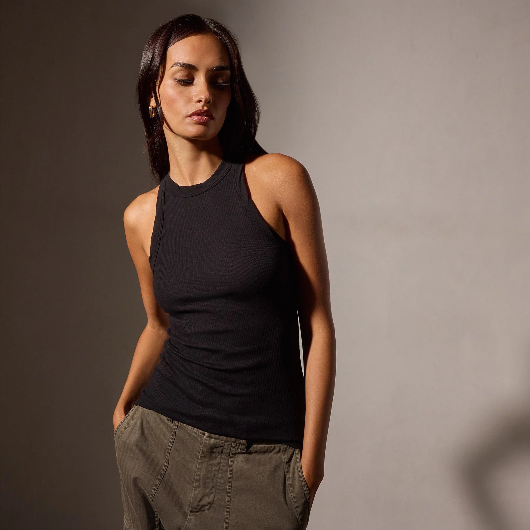 James Perse Sunset Tank- Black