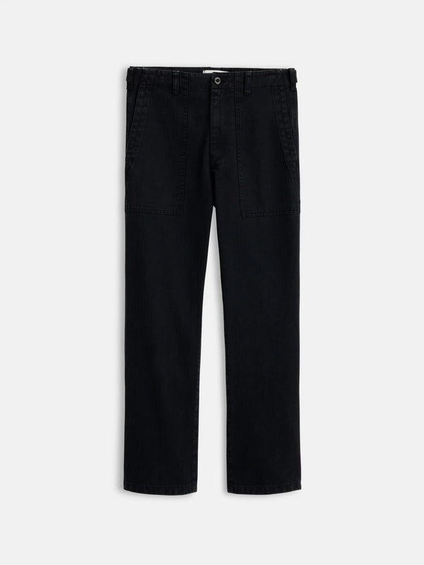 Alex Mill Utility Pant in Herringbone - Washed Black