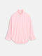 Alex Mill Easy Ruffle Shirt in End on End - Pink