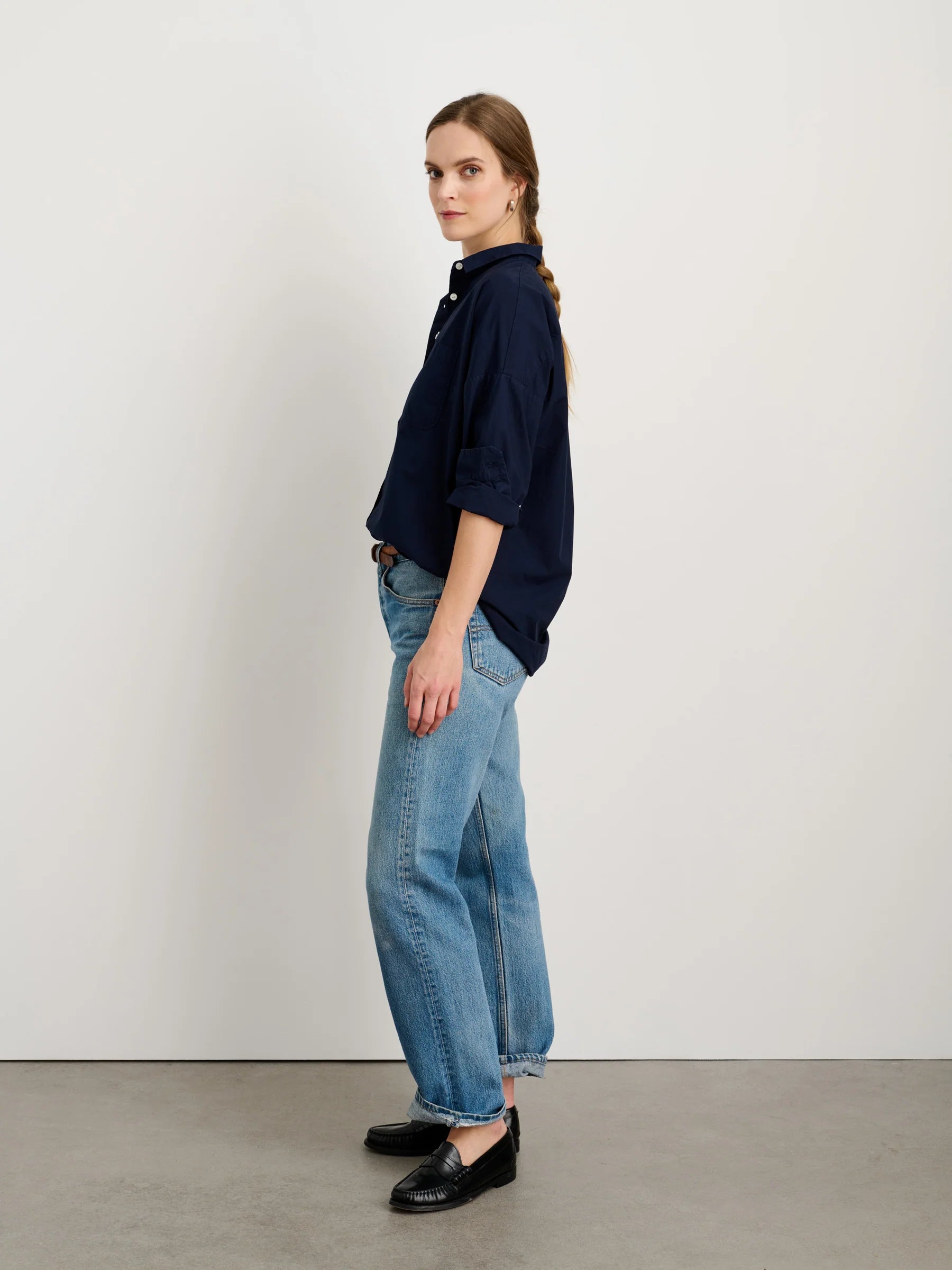 Alex Mill Jo Shirt In Paper Cotton - Dark Navy