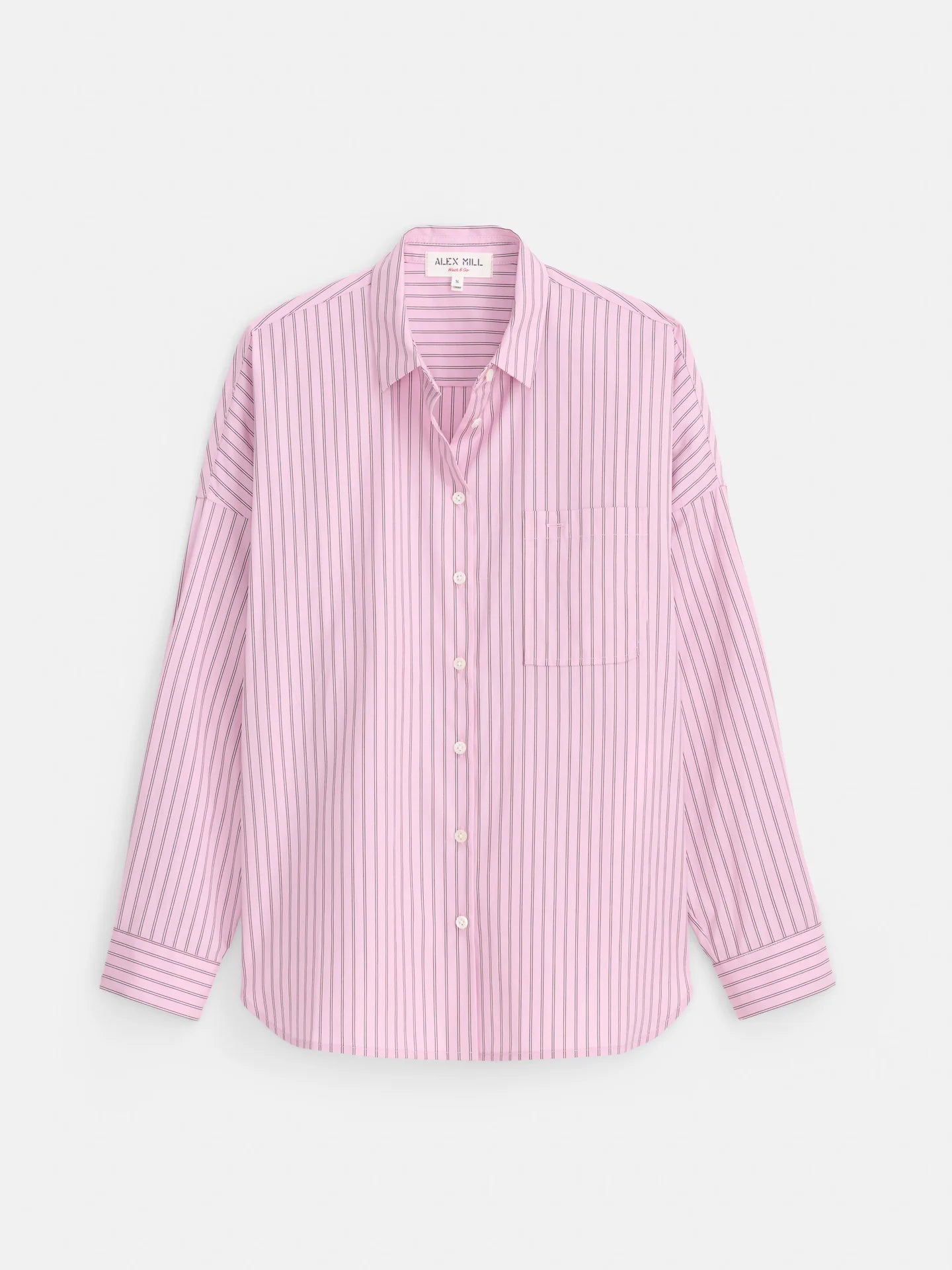 Alex Mill Jo Shirt In Stripe Cotton Poplin - Pink Stripe